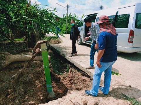 ลงพื้นที่การแก้ปัญหาระบบระบายน้ำในเขตพื้นที่ตำบลแสลงพัน